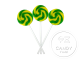 Swirly Lollipops 24pc Tub Green & Gold