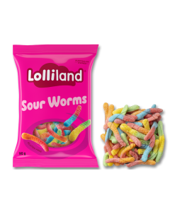 Lolliland Pink Bags Sour Worms