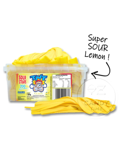 TNT Sour Straps SUPER Sour Lemon 200pce Tub