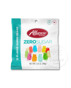Albanese ZERO Sugar 12 Flavour Gummi Bears Peg Bag Box of 12