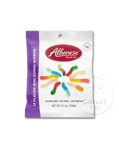 Albanese 12 Flavour Mini Worms Peg Bag
