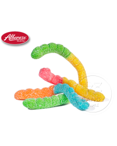 Albanese SOUR Large Neon Gummi Worms 2.26kg Bag