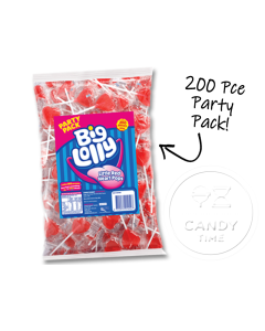 Big Lolly Little Red Heart Pops 200pc Party Bag