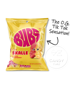 BUBS Skalle Skulls Lemon Raspberry 5.5oz Bag Box of 8
