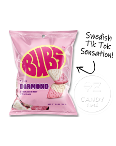 BUBS Sour Diamond Strawberry Vanilla 5.5oz Bag Box of 8