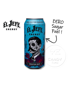 El Jefe Energy Drink Sinister Razz Can Box of 12