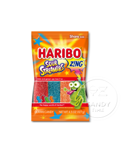  HARIBO Z!NG Sour Streamers Peg Bag Box of 12