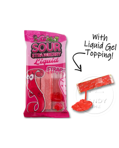 Sour Straps plus Liquid Strawberry 160g Bag Single