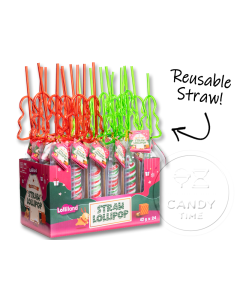 Christmas Reuseable Straw Lollipop Single