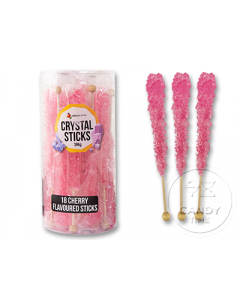 Crystal Rock Candy Sticks Cherry Pink