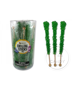 Crystal Rock Candy Sticks Apple Green