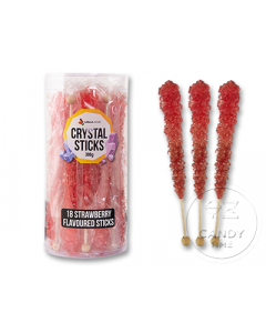 Crystal Rock Candy Sticks Strawberry Red