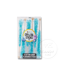 Crystal Rock Candy Sticks Cotton Candy Blue 6 Pack
