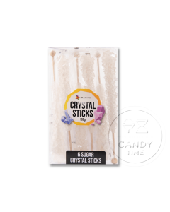 Crystal Rock Candy Sticks Natural White 6 Pack