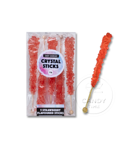 Crystal Rock Candy Sticks Strawberry Red 5 Pack