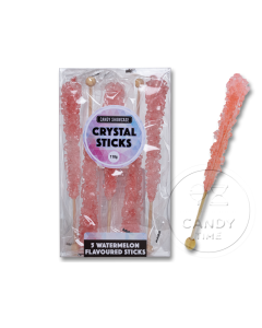 Crystal Rock Candy Sticks Watermelon Light Pink 5 Pack