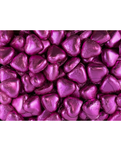 Lolliland Milk Chocolate Foil Hearts 500g Bag Hot Pink