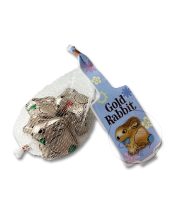Gold Bunny Rabbit Easter Mesh Bag