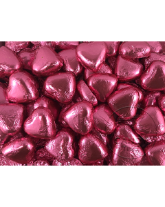 Lolliland Milk Chocolate Foil Hearts 1kg Bag Pink