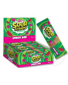 Lolliland Sour Straps Snack Bar Watermelon Box of 24