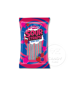 Lolliland Sour Straps Berry Twist 160g Bag Box of 12