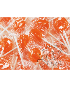 Flat Lollipops Orange 1kg Bag