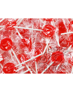 Flat Lollipops Red 1kg Bag