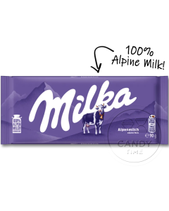 Milka EU Alpine Milk Chocolate Block Box of 25