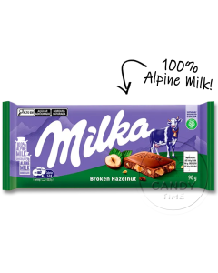 Milka EU Broken Hazelnut Chocolate Block Box of 24