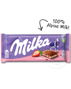 Milka EU Strawberry Chocolate Block Single