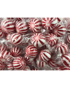 Red and White Wrapped Mint Balls 1kg Bag