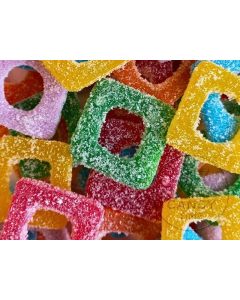NZ Rainbow Confectionery Sour Squares 1kg Bag