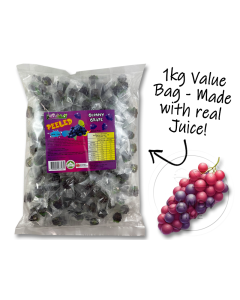 Peeled Peelable Gummy Grape 1kg Bag