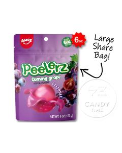 Peelerz Peelable Gummy Grape 6oz Bag Single