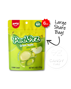 Peelerz Peelable Gummy Green Apple 6oz Bag Single