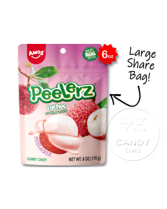 Peelerz Peelable Gummy Lychee 6oz Bag Box of 12