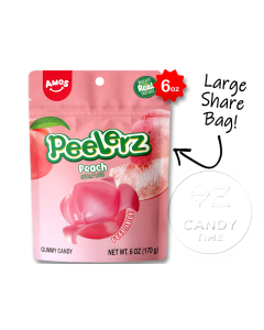 Peelerz Peelable Gummy Peach 6oz Bag Single