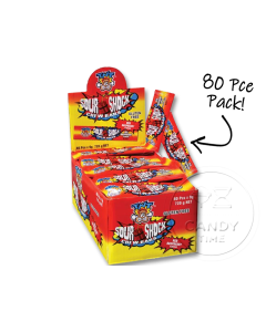 TNT Sour Shock Chew Bars Raspberry Box of 80