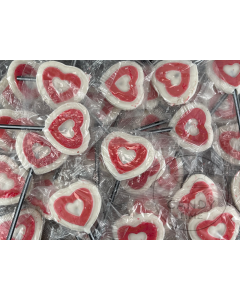 Heart Lollipops Pink and White 50pce Bag