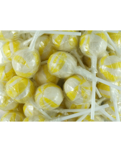 Swirl Ball Lollipops Yellow 1kg Bag