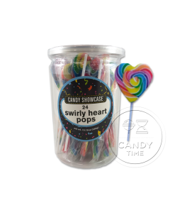 Swirly Heart Pops Rainbow Tub of 24