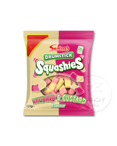  Swizzels Drumstick Squashies Rhubarb & Custard Peg Bag Box of 12