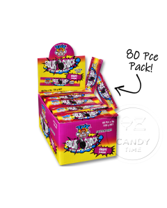 TNT Sour Shock Chew Bars Grape Box of 80